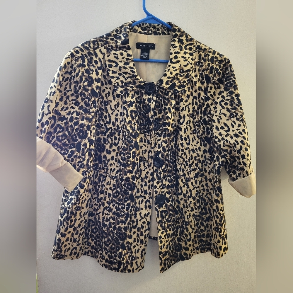 Black and Tan Leopard Print Jacket Size 1x